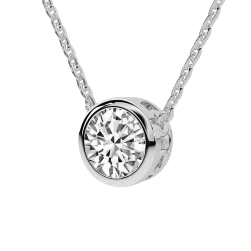 Agustina Round Bezel Lab Diamond Solitaire Necklace