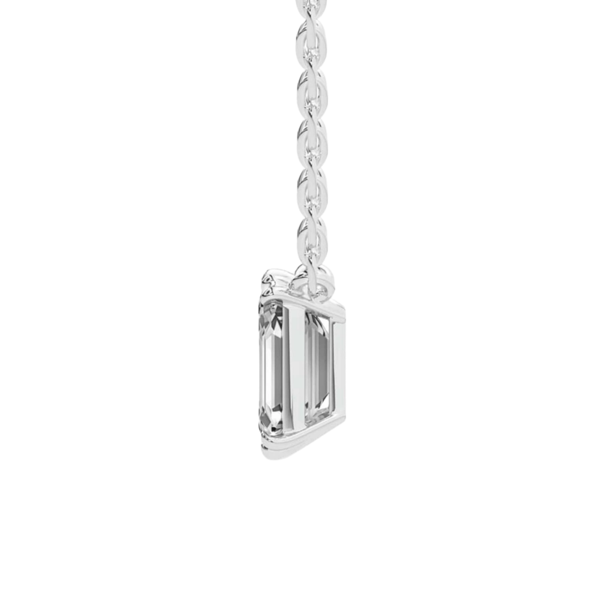 Alma Emerald Lab Diamond Solitaire Necklace