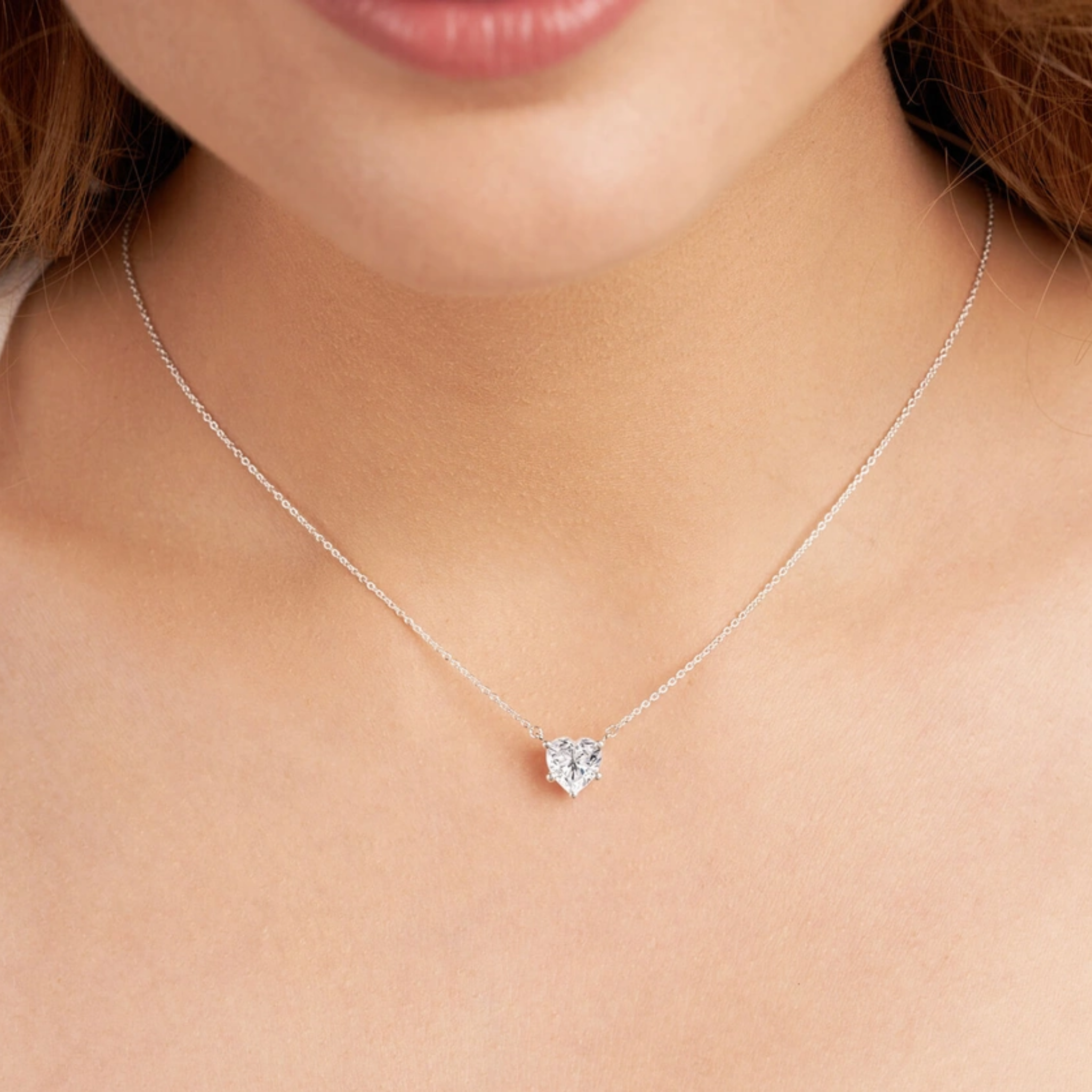 Amalia Heart Lab Diamond Solitaire Necklace