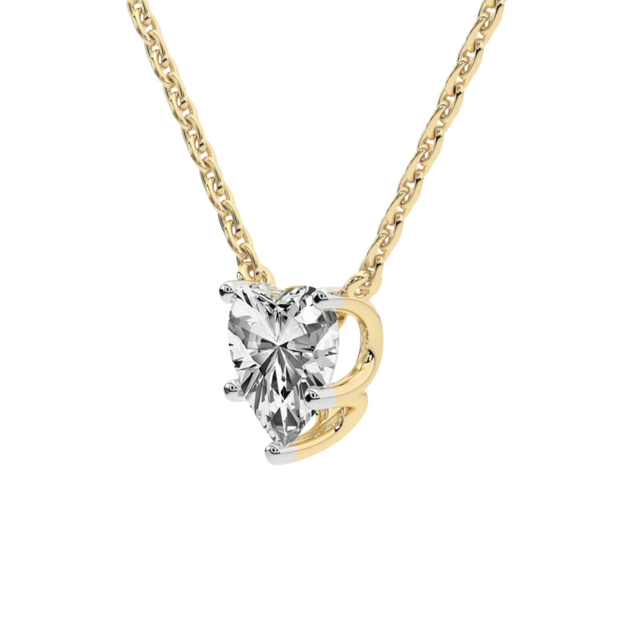 Amalia Heart Lab Diamond Solitaire Necklace