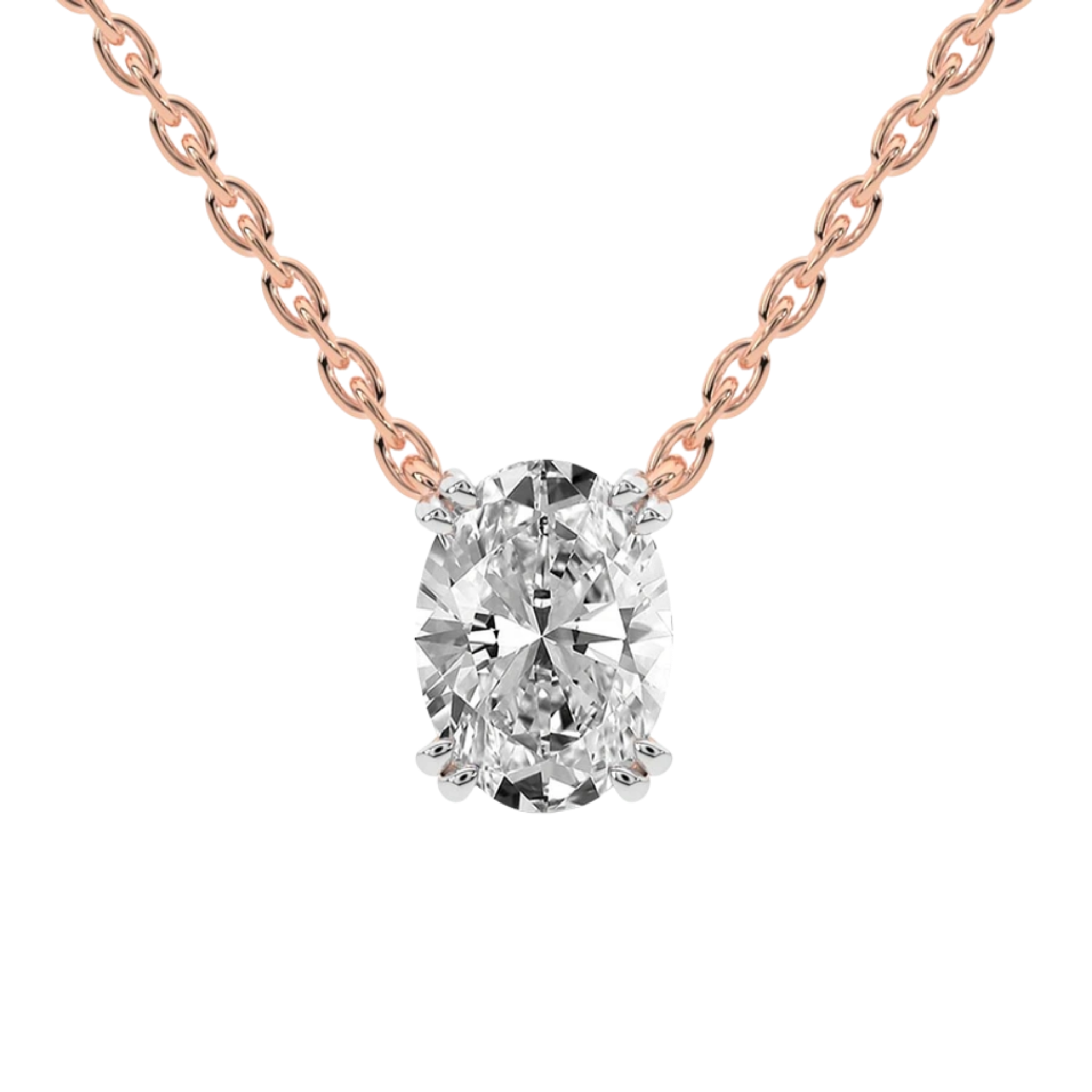 Ethereal Oval Lab Diamond Solitaire Necklace