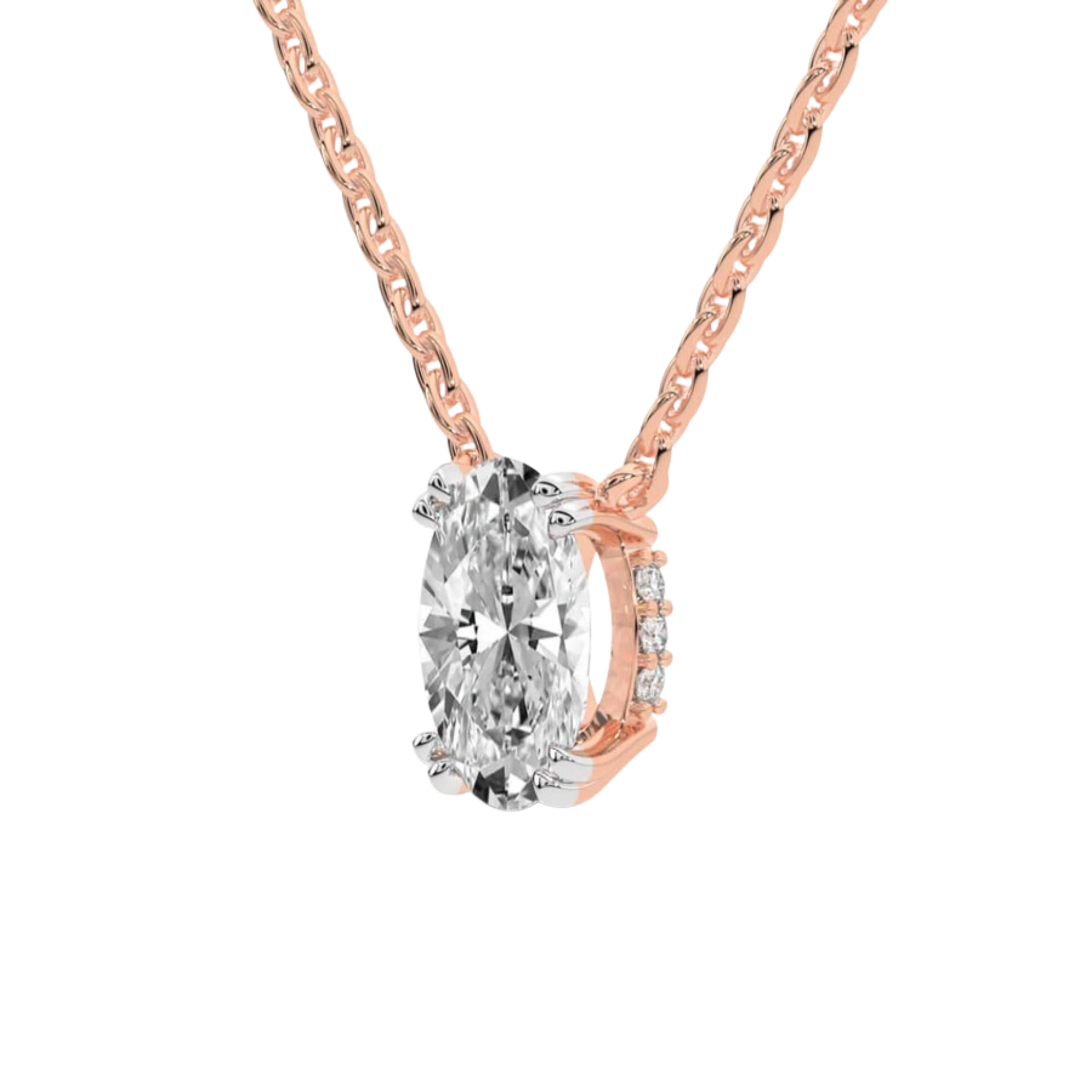 Ethereal Oval Lab Diamond Solitaire Necklace