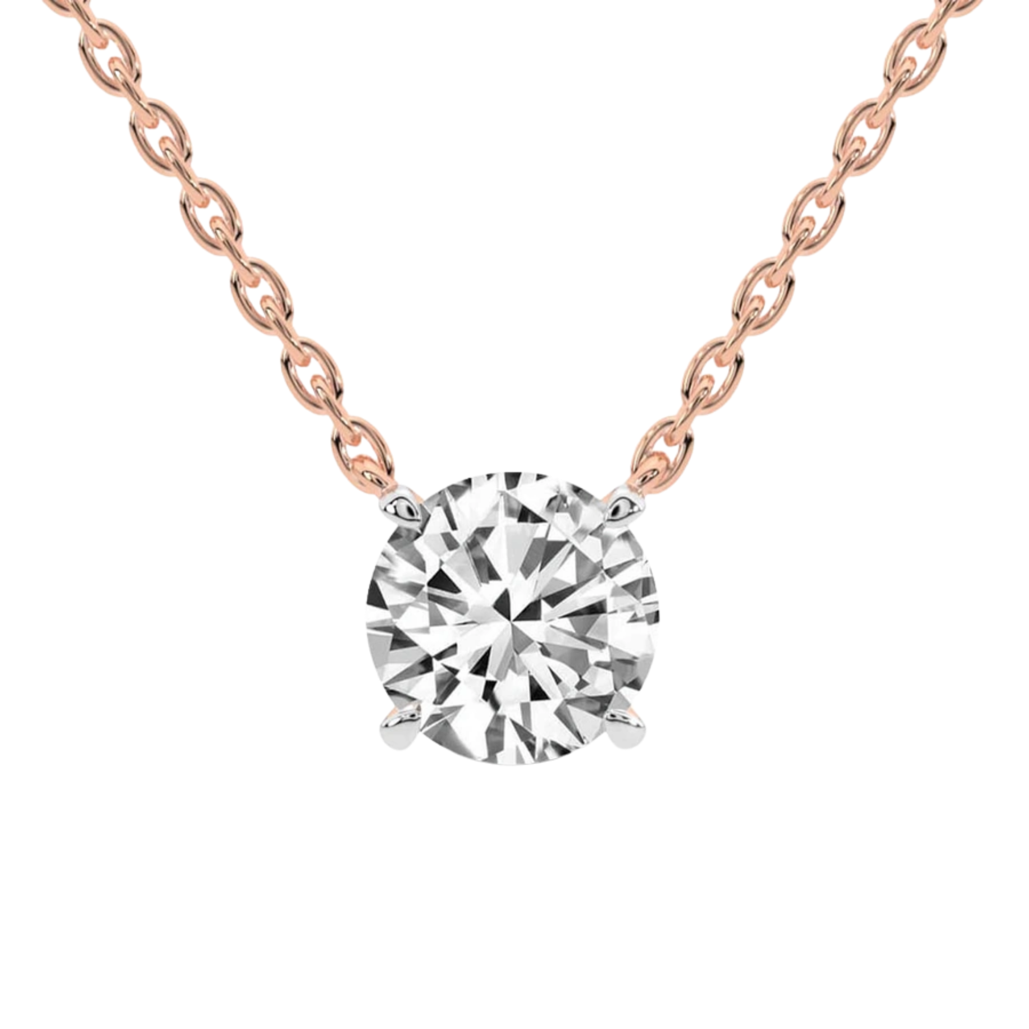 Lluvia Round Lab Diamond Solitaire Necklace