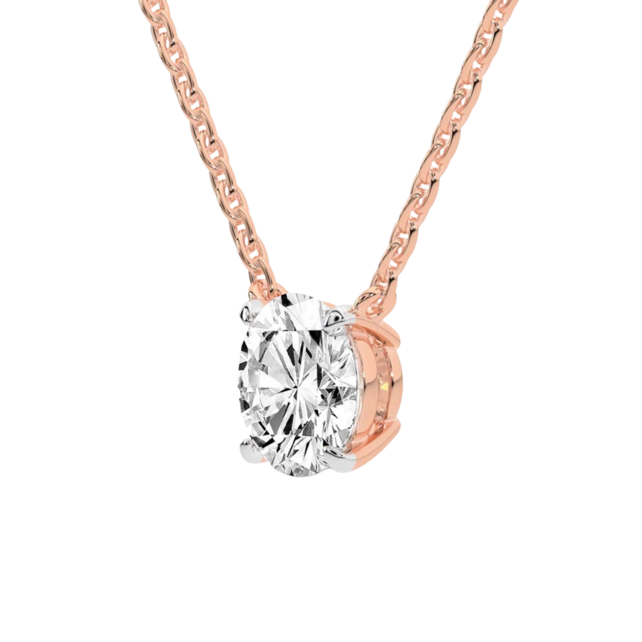 Lluvia Round Lab Diamond Solitaire Necklace