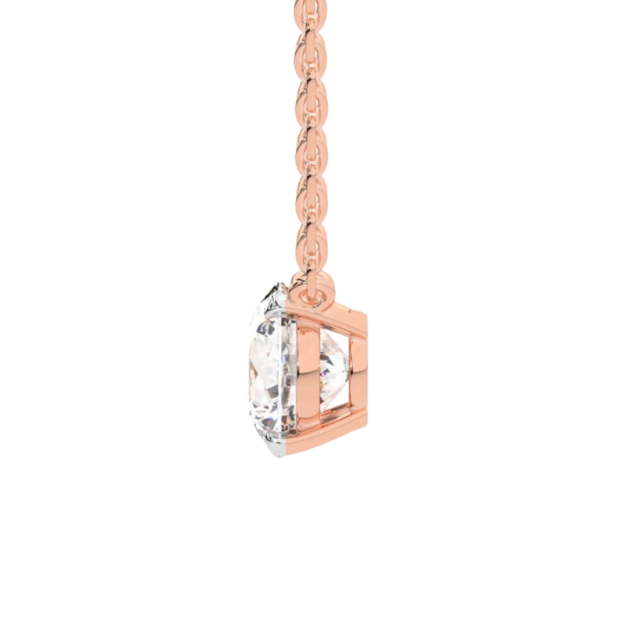Lluvia Round Lab Diamond Solitaire Necklace