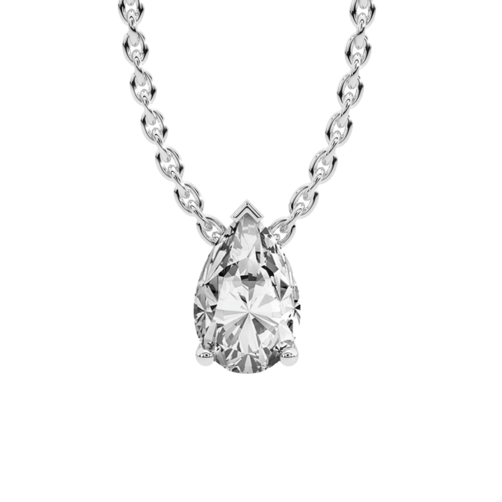 Marisol Pear Lab Diamond Solitaire Necklace