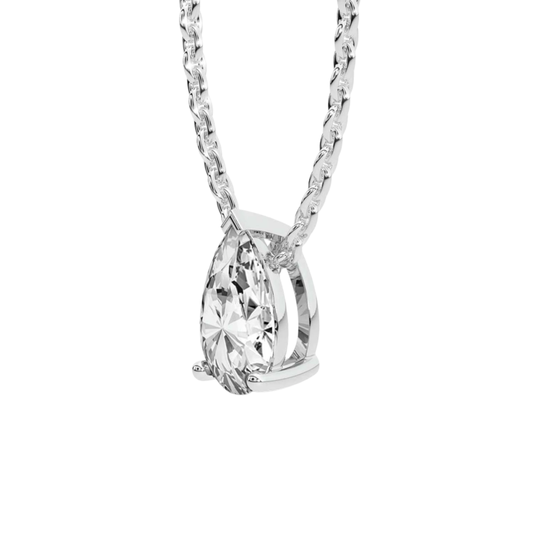 Marisol Pear Lab Diamond Solitaire Necklace