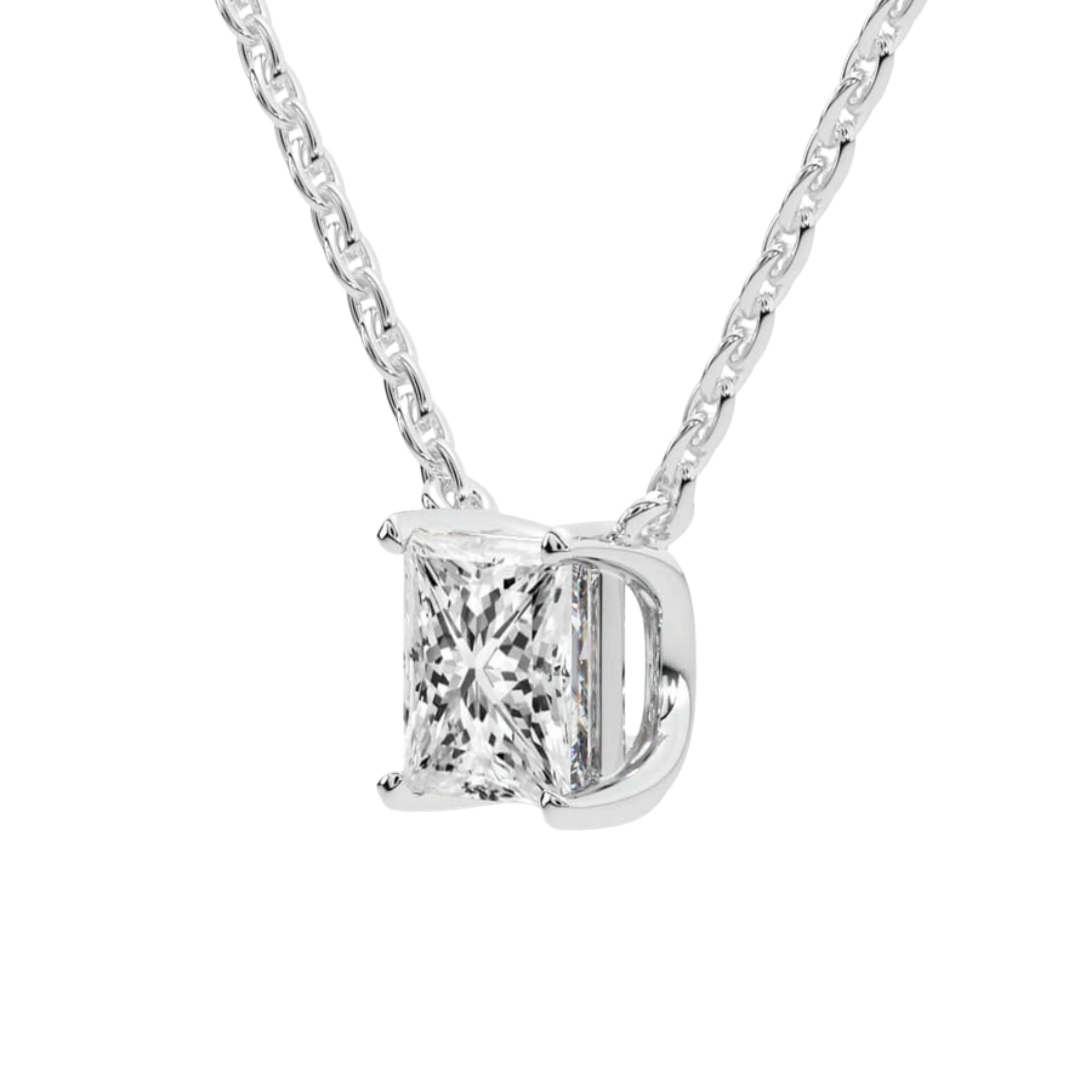 Zenobia Princess Lab Diamond Solitaire Necklace