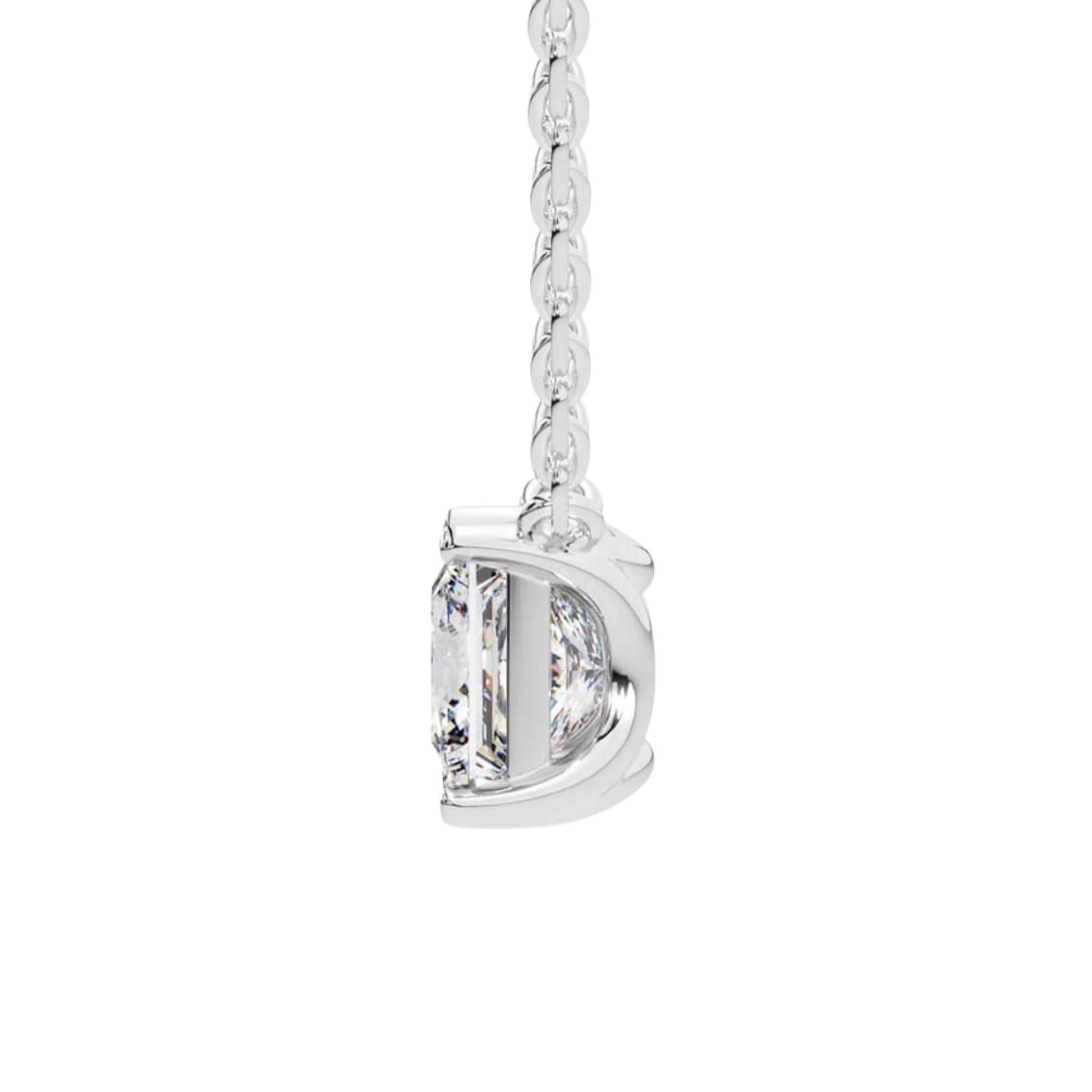 Zenobia Princess Lab Diamond Solitaire Necklace